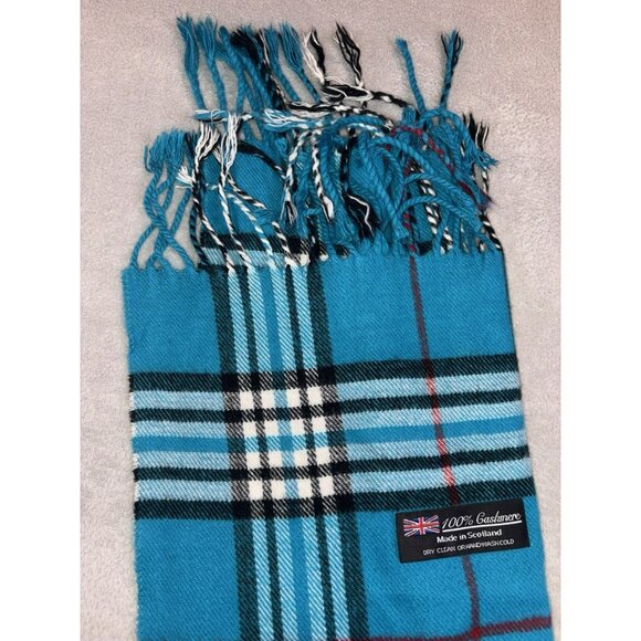 Unbranded Accessories - Scarf‎ 100% Cashmere Made in Scotland Turquoise Color w/fringes Fast Shipping!